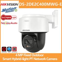 camara pt hikvision de 4mp ds-2de2c400mwg-e para exteriores hibrida inteligente con deteccion humana seguimiento automatico lite poe microfono y altavoz integrados