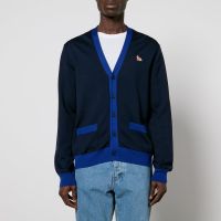 maison kitsune baby fox patch wool cardigan - xl