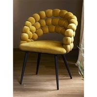 silla nimpha terciopelo amarillo patas negras 62x60x80 cms