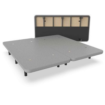 Base Tapizada 180x190 Cm De Acero Con Patas De Altura 25cm Y 5 Barras Transversales, Tejido 3d | Fabricado En España Nalui  Gris