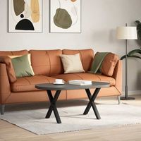 patas de mesa de centro forma x 2 uds  patas para mesa acero negro 60x42-43 cm