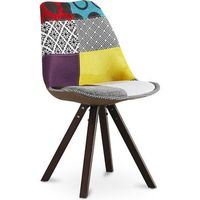 silla de comedor - tapizada en patchwork - ray multicolores