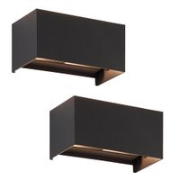leighton - aplique de pared de metal color negro 20 cm g9 set de 2