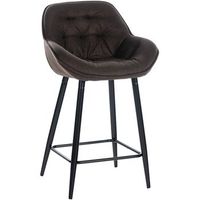 taburete de bar gibson en tela o terciopelo marron 575x54x935 cm clp