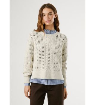 Pepe Jeans para mujer. PL7000019 Jersey Candide blanco roto (M), Casual, Algodón