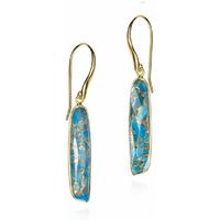 jorge revilla pendientes pendientes de gancho con turquesa de plata con bano de oro 18k para mujer