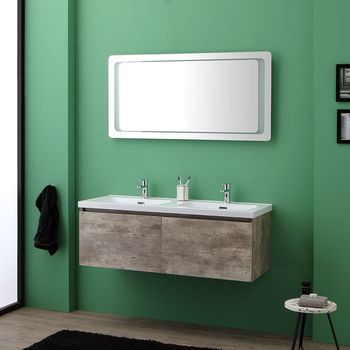 Mueble Con Cajones Para Baño De 120 Cm Y Espejo Con Led Táctil | Madrid
