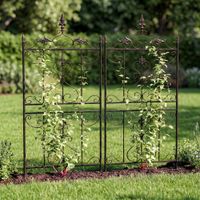 set de 2  reja para plantas en metal bronce