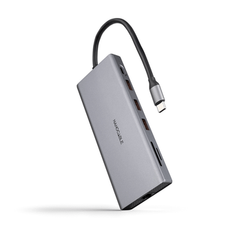 Nanocable Hub 12en1 USB-A/C+HDMI+DP+RJ45+TF+SD+AU