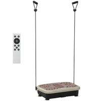 homcom placa de vibracion plataforma vibradora con 2 bandas elasticas para fitness entrenamiento 200w 54x33x14cm   aosom espana