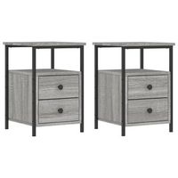 mesitas noche 2 uds madera ingenieria gris sonoma 34x355x50 cm vidaxl
