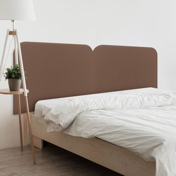 Dhome Cabecero Arcilla Curvo Tapizado En Polipiel 220 Dual Con Patas Altura 125cm Para Pared Acústico Absorbente Cama Dormitorio (arcilla, 220 Dual)