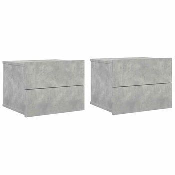 Mesitas De Noche 2 Uds Contrachapada Gris Hormigón 40x30x30cm Vidaxl