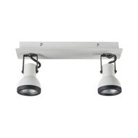 conjunto de 2 lamparas de techo de metal blanco negro brazo articulado baro