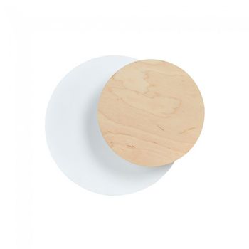 Aplique de pared aura blanco+madera