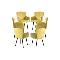 pack 6 sillas dalye terciopelo de terciopelo 975545 cm - amarillo