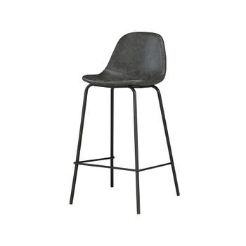 Silla para isla central 65 cm de cuero sintético gris/negro