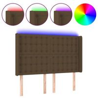 cabecero cama con led  panel de cabecera de tela marron oscuro 147x16x118128 cm