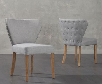 Isobel Grey Fabric Dining Chairs - Grey