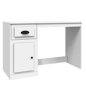 Mesa De Escritorio | | Escritorio De Despacho | Escritorio Con Cajón Madera Contrachapada Blanco 115x50x75 Cm