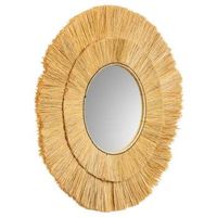 espejo de fibra natural marron 100x100x3