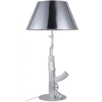 Lámpara De Mesa - Lámpara Diseño Pistola - Grande - Beretta  Plata