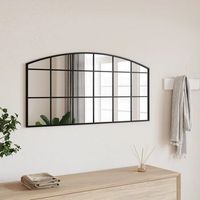 espejo decorativo  espejo de pared arco de hierro negro 100x50 cm cfw625003