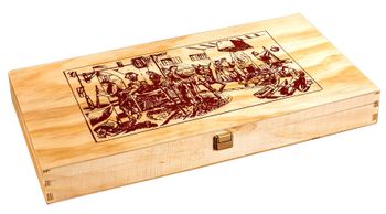 Caja de madera con tapa para 5 turrones (vacía) - Madera Natural...