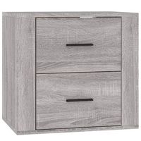 mesita de noche  mesa auxiliar  mesilla de pared gris sonoma 50x36x47 cm