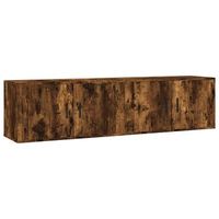 muebles para tv  mueble de salon  gabinete de tv de pared 2 uds roble ahumado 80x345x40 cm