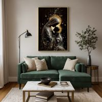 pintura sobre lienzo lacado con marco y relieves cm 603590