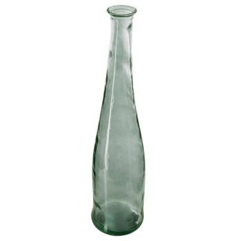 Jarrón Largo De Vidrio Reciclado Verde Caqui H80cm