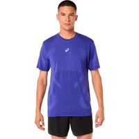 asics road seamless  camiseta de running hombres - azul lila