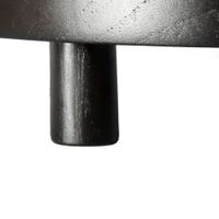 soporte para tartas de madera de teca en marron y negro 17x17x5 cm