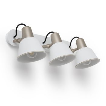 Lámpara De Pared Baño Metal 3 Focos Birzay Blanco