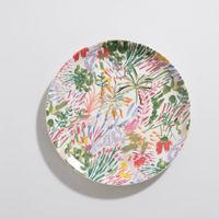 plato llano de ceramica multicolor