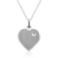 cadena de plata colgante corazon con piedra