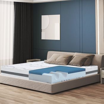 Colchón Viscoelástico 105x210 Cm Altura 22 Cm | Tejido Hipoalergénico Y Transpirable | Propiedades Ortopédicas Adaptables | Firmeza Media-alta | Hecho En Italia