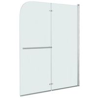 mampara de ducha plegable 2 paneles esg 120x140 cm vidaxl