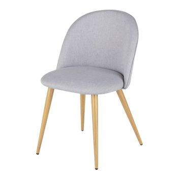 Silla de comedor de tela reciclada gris claro