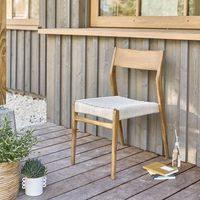 silla de jardin de madera de teca maciza y cuerda