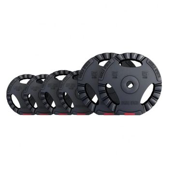 Gorilla Sports Disco de Pesas Gripper 1,25-15 kg – Triple Agarre – Plástico – Ø30 mm