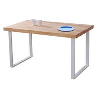 mesa fija nature en roble nordish y blanco 140x80 cm de comedor