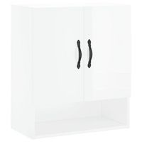 armario de pared madera de ingenieria blanco brillo 60x31x70 cm vidaxl