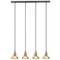 lampara colgante moderna 4 luces pantalla metalica salon dormitorio iluminacion ambiental laton castaly