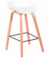 taburete nordico con patas de madera de haya blanco