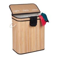 clasificador de ropa en bambu - dark brownlight brown - 6x653x39cm