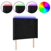 cabecero cama con led  panel de cabecera de terciopelo negro 93x16x118128 cm