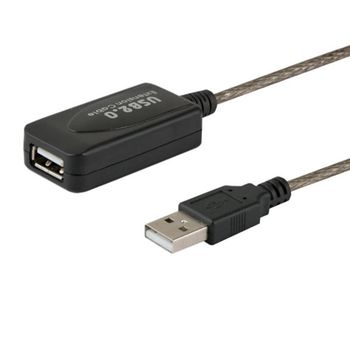 Cable USB Savio CL-76 5M USB 2.0 Macho a Hembra Negro 480 Mbit/s