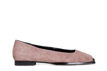 bailarinas de ante con puntera metálica antique pink 37